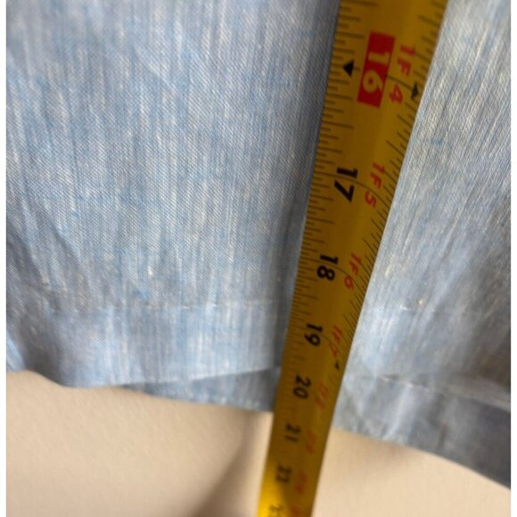 BOHIO Mens Linen Shorts Light Blue Casual Summer Waist Size 32 Inseam 9” - Picture 7 of 10